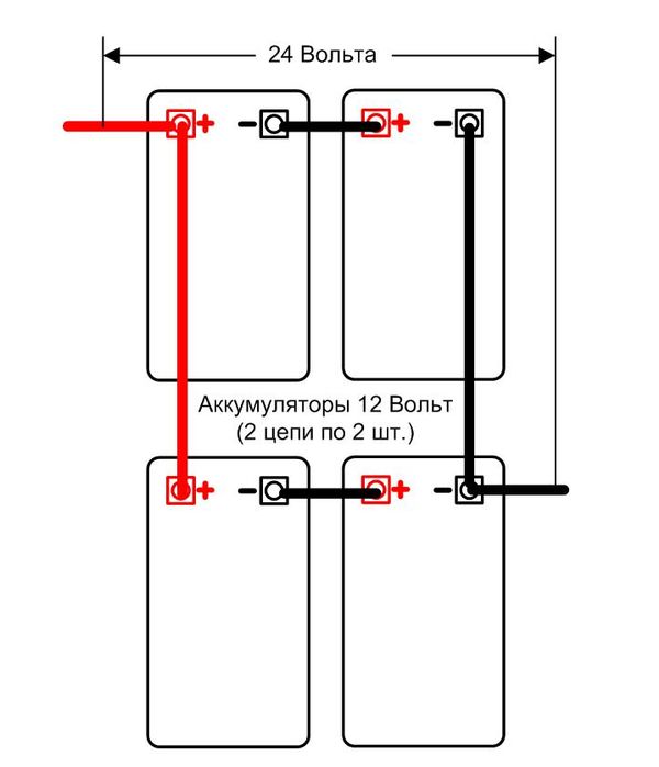 схема параллельно-последовательного соединения аккумуляторов